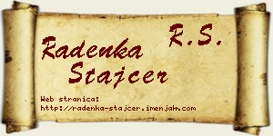 Radenka Štajcer vizit kartica